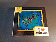 Australia Souvenir Coasters set of 6 Foil /Cork Back Coasters 4.125" x 3.25"