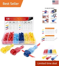 120 Pcs Self-Stripping Quick Disconnect Wire Terminals Kit - Durable & Versatile