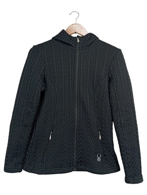 Spyder Damen Strickjacke Outdoor Schwarz Gr. 38/M mit Kapuze