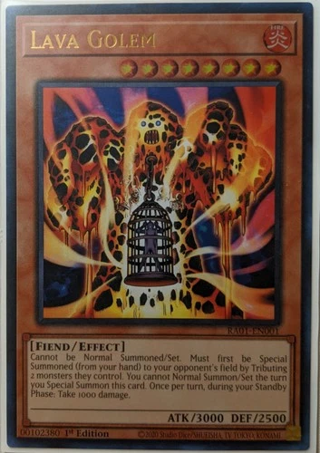 YuGiOh Lava Golem Ultra Rare 1st Edition RA01-EN001