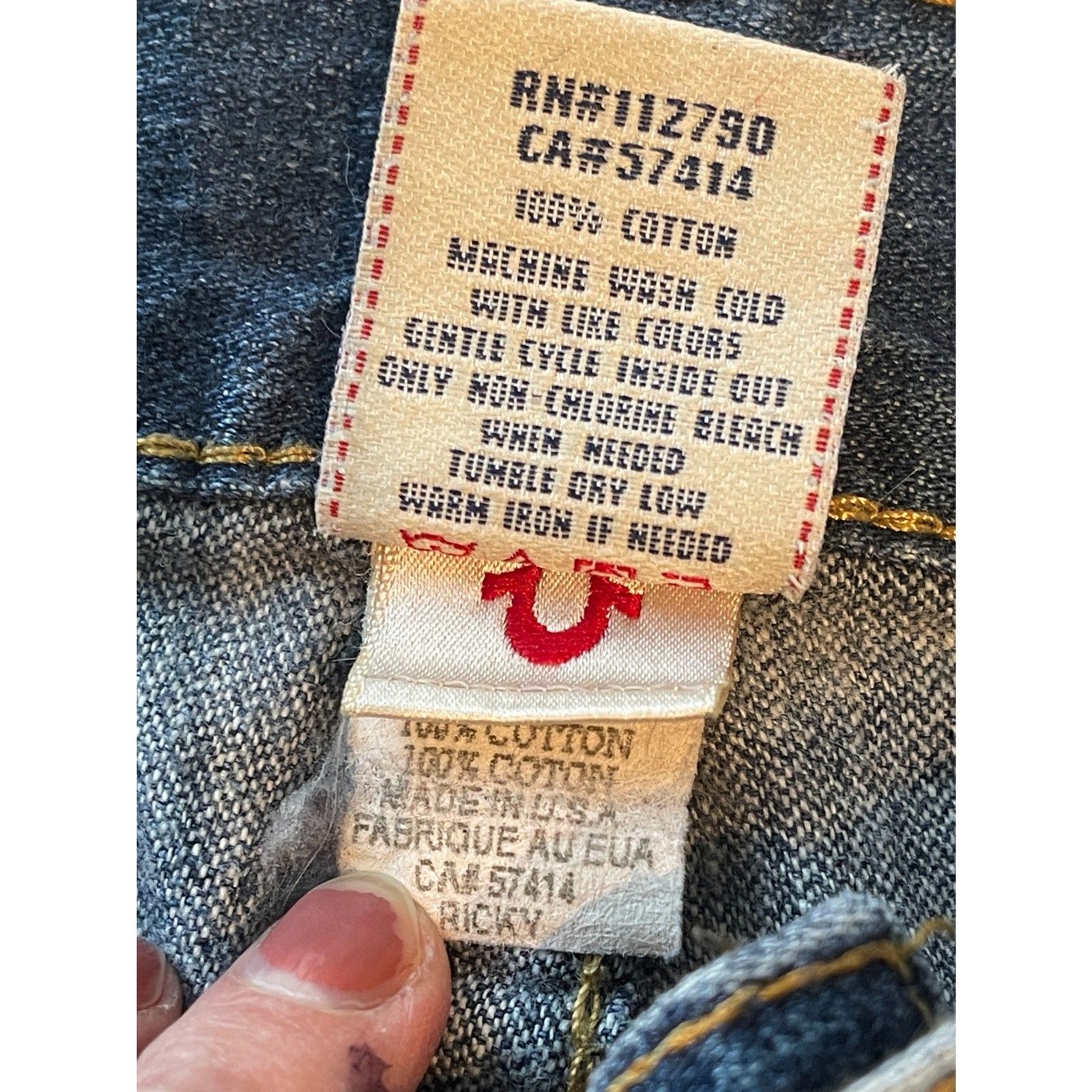 True Religion Men's Ricky Distressed Wash Relaxed Straight Jeans - 30x31 Vintage thumbnail 8