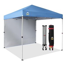 Pop Up Canopy with 1 Side Wall Beach Tent with One Push Setup Outdoor Sun Shade