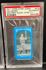 1/1 LOU GEHRIG PRINT PLATE #316 CYAN 2011 TOPPS GYPSY QUEEN PSA AUTHENTIC