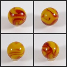 Vintage Sisterville Alley Yellow Red Swirl Marble .67" Near Mint