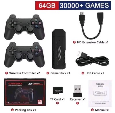 X2 Plus 64GB 30000+ Games, Game Stick Retro Video Game Console 4K Games Stick with 2.4G Wireless Controllers HD Output Game Machine Portable in Pakistan for Rs. 5800.00 | OK Computers X2 Plus 64GB 30000+ Games, Game Stick Retro Video Game Console 4K Games Stick with 2.4G Wireless Controllers HD Output Game Machine Portable in Pakistan for Rs. 5800.00 | OK Computers