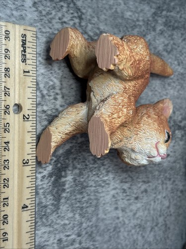 Juego de 2 Estatuillas Gatito Gatito Resina Naranja Jengibre Tabby Gris Marrón Felino Mascota - Imagen 10 de 11