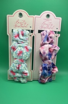 Georgia Lane Plush Beauty Headband w/ Bow - X2 One Size Multicolor