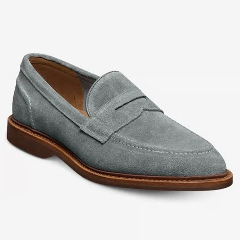 Mens Allen Edmonds Randolph Verse Penny Loafer Blue Suede Size 10.5 EUC! Allen Edmonds Blue Loafer Casual Shoes for Men for sale | eBay main image 3