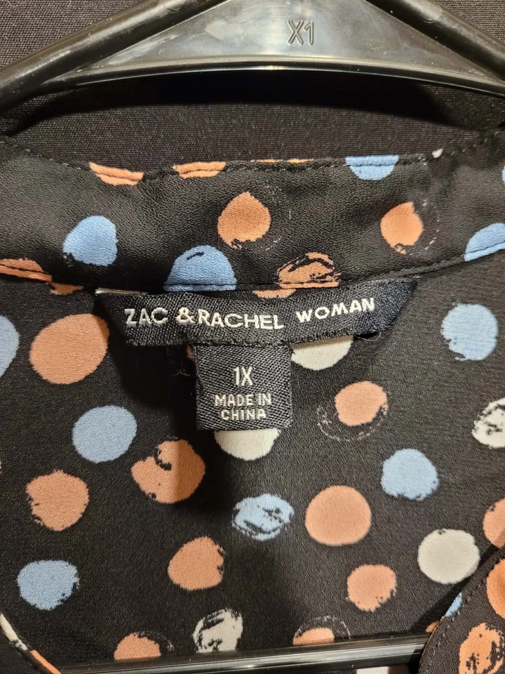 Blusa mujer Zac & Rachel lunares multicolores talla 1X Foto 3 de 3