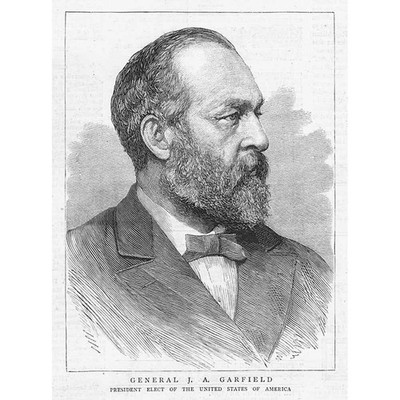 General James A Garfield US-Präsidentschaftskandidat - Antikdruck 1880