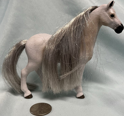 Schleich Horse Figurine White with Silver Gray Mane & Tail Made in Germany