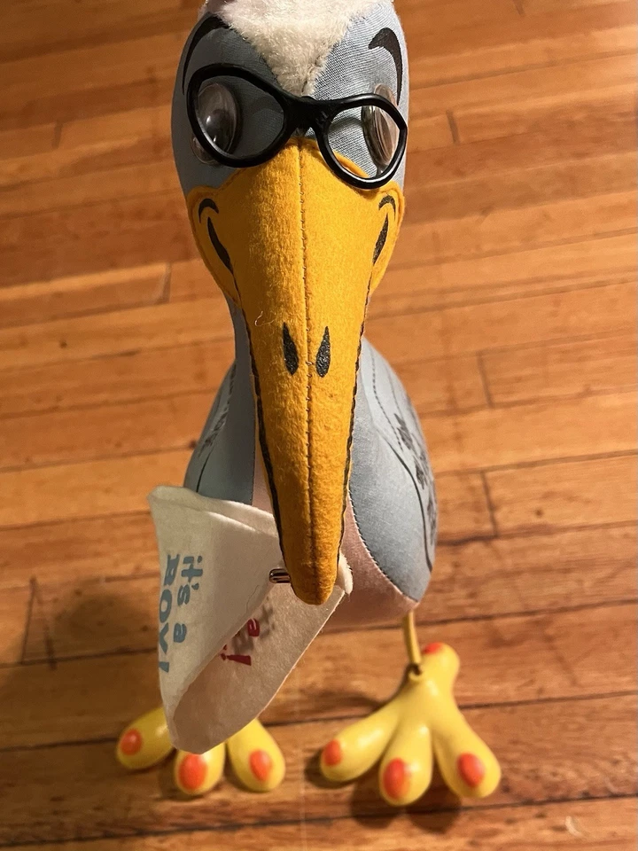 VINTAGE Colegial Personalidade Pet Cegonha Chá de Bebê Informações Menino ou Menina MCM 60s - Imagem 3 de 4