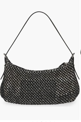 Rag & Bone Women's Summer Woven Knit Black White Shoulder Bag Adjustable Strap