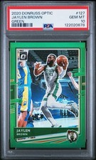 Jaylen Brown Green /5 2020-21 Donruss Optic Boston Celtics PSA 10 GEM MINT