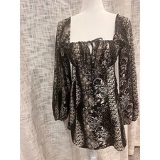 NWT Urban Outfitters Vivienne Black Long Sleeve Mini Dress SMALL Whimsigoth