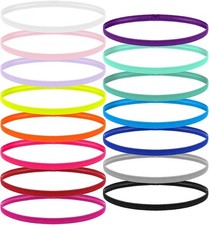15Pcs Thin Elastic Headbands for Women, Non Slip Skinny Headband multi-color