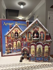 Costco 2015 Christmas Advent LARGE Wood 24 Door 3D Calendar House W/ Box #663167