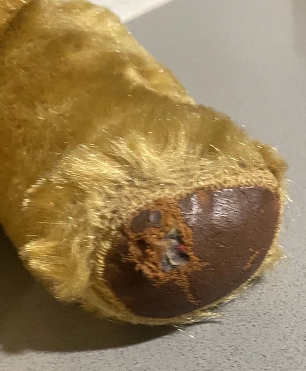 "Oso de peluche vintage Chad Valley 15"" de alto felpa mohair chirridos ojos anaranjados" Foto 4 de 4