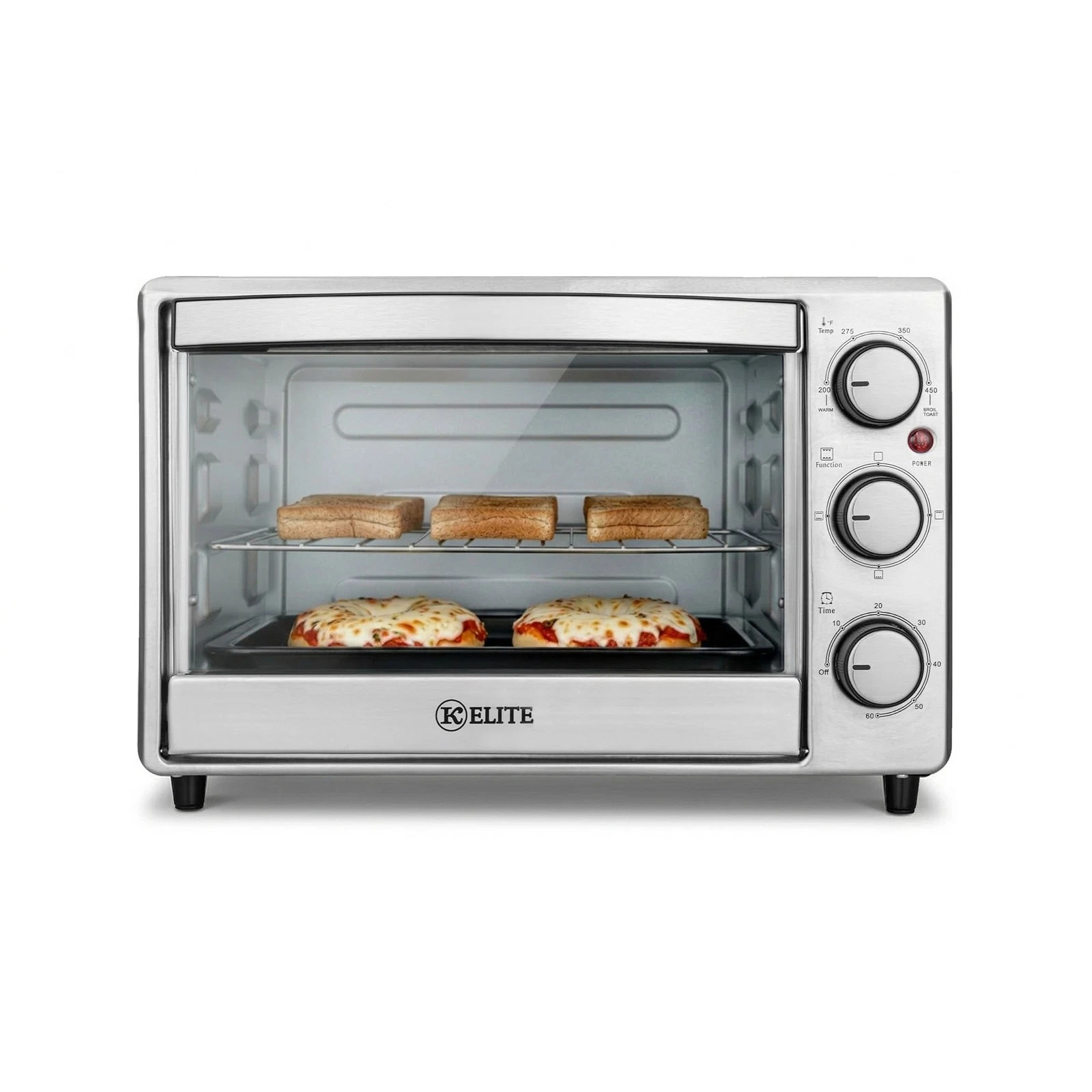 Kitchen Elite 6-Slice Compact Countertop Toaster Oven with Tray (Open Box)