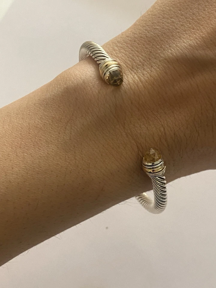 Pulsera David Yurman Cable Classics 5mm MORGANITE 925 y 585 GRANDE Foto 2 de 4