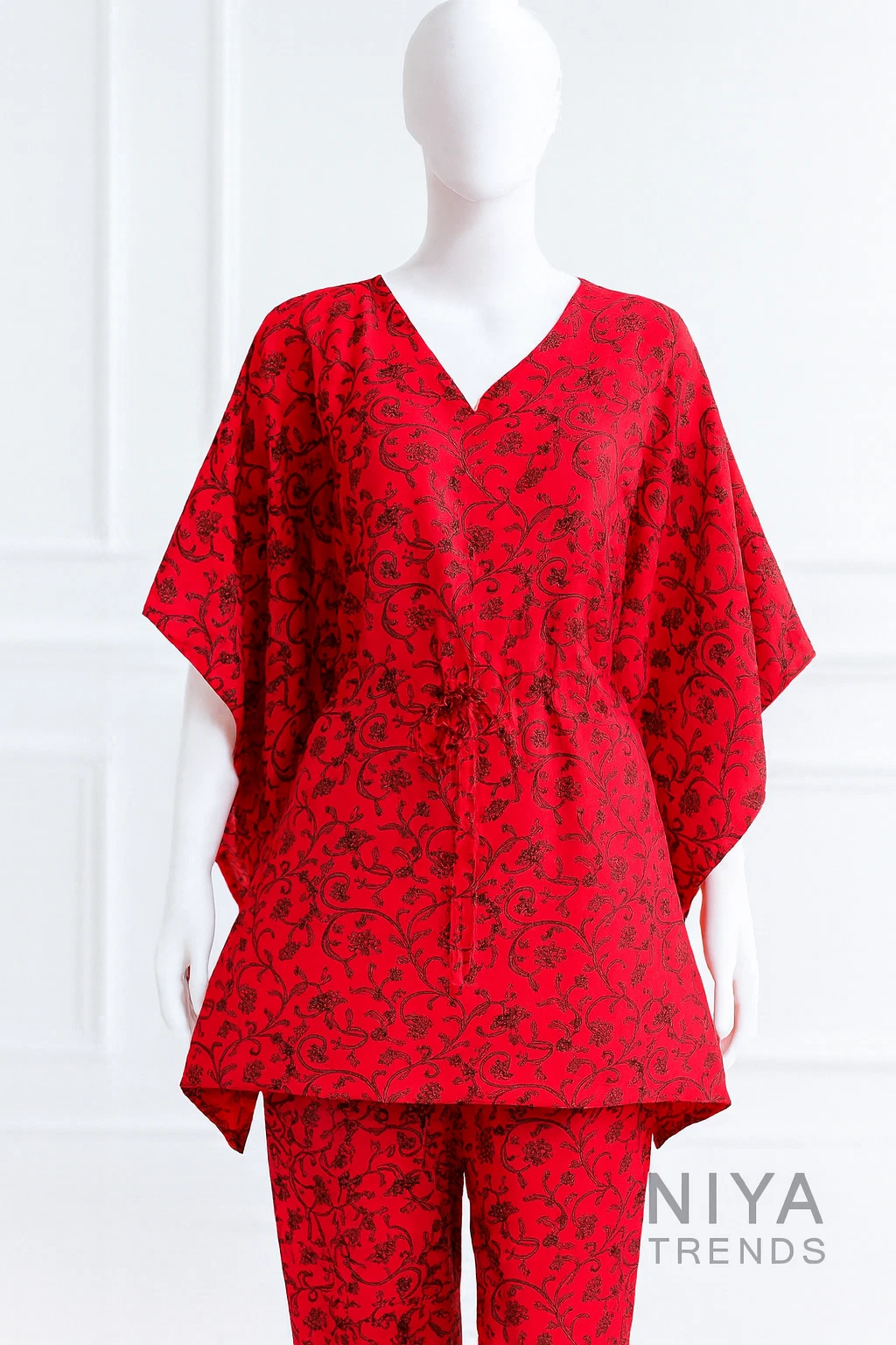 Ladies Kaftan XXL Size Handmade Cotton Two Piece Set – Red Printed Kaftan
Opens in a new window or t