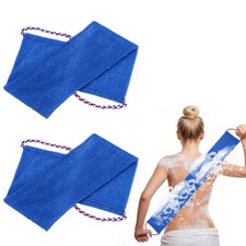 2 Pcs Back Scrubber with Handles, 29 Inch Nylon Bath Sponge Extended, Blue