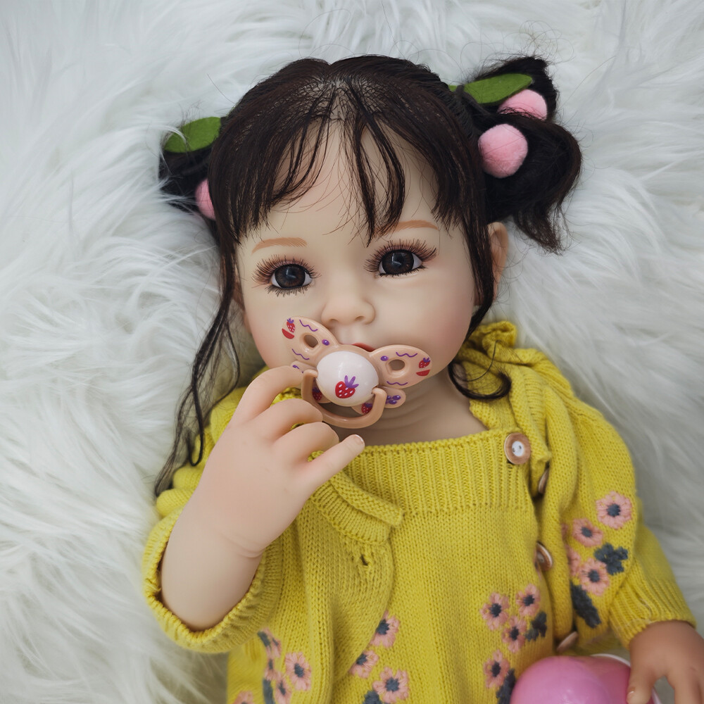 22in Lifelike Reborn Baby Dolls Full Body Vinyl Girl Toddler
