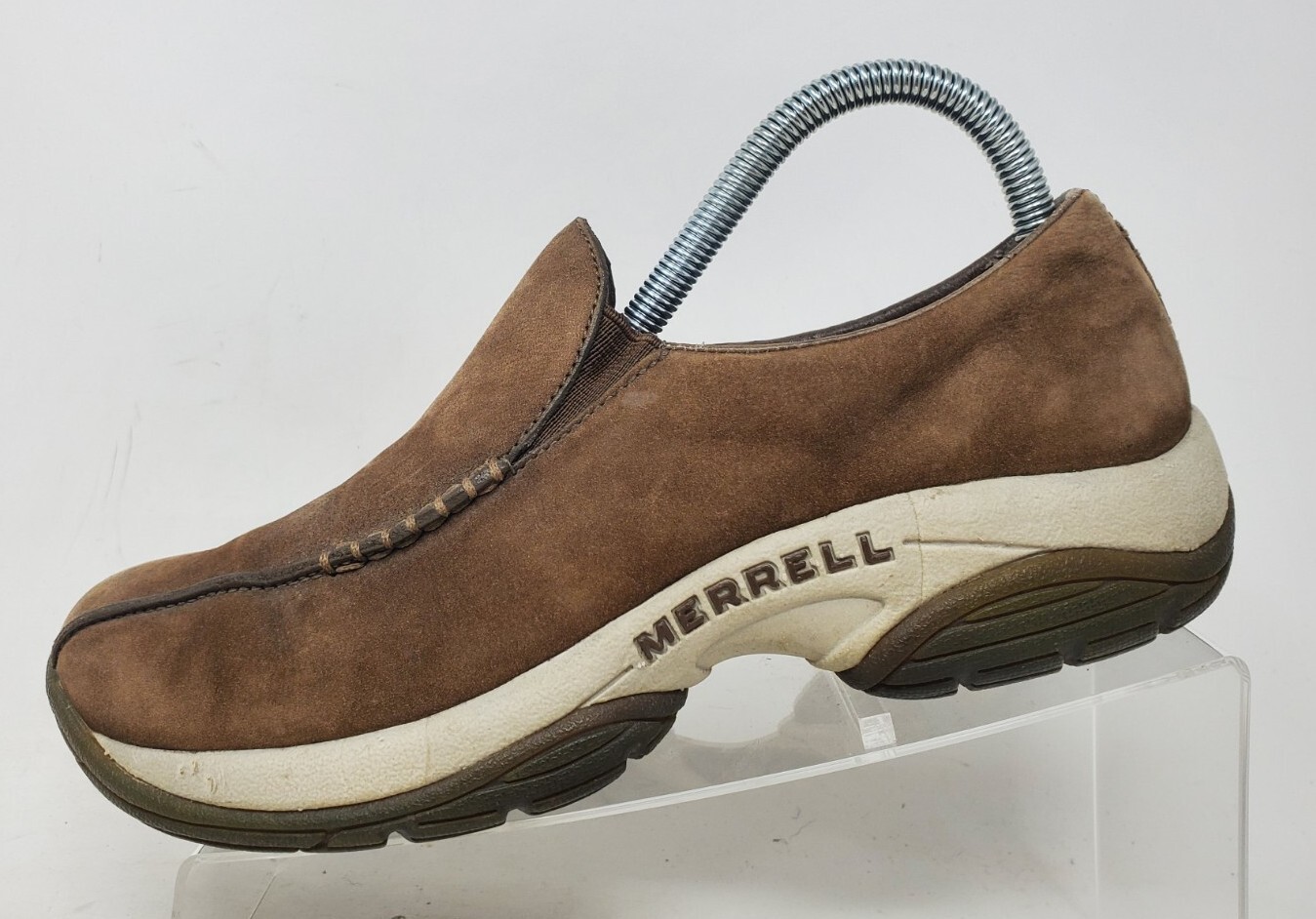 Scarpe mocassino Merrell Primo Seam Moc donna 7 taupe scuro slip on pelle 63534