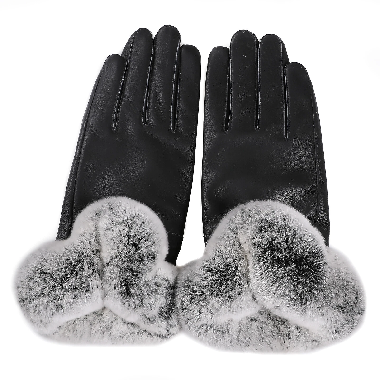 Women's Winter Warm Genuine Leather Gloves Rex Rabbit Fur Trim Cuff Velvet Lined
Opens in a new wind