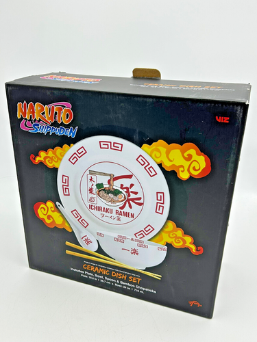 Juego de platos de cerámica Naruto Shippuden Ramen plato cuenco cuchara palillos nuevo en caja - Imagen 10 de 15