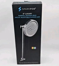 SparkPod 6" Round Rain Shower Head with 16" Head Extension Arm, Radiant Rainbow