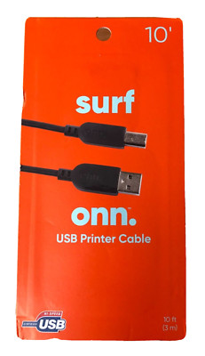 SURF ONN USB Printer Cable 10ft (3m) Hi-Speed Brand New