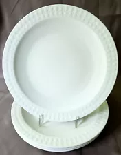 Set of 4 CORNING Centura "White Tulips" Dinner Plates 9.5" Embossed USA