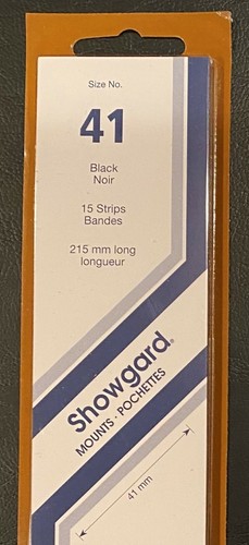 Showgard Stamp Mounts size 41 - FREE U.S.A. SHIPPING - 215 mm by 41 mm 15 strips - Picture 2 of 3
