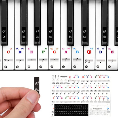 Klavier Keyboard Aufkleber,37/49/54/61/88 Piano Sticker Transparent Abnehmbare K