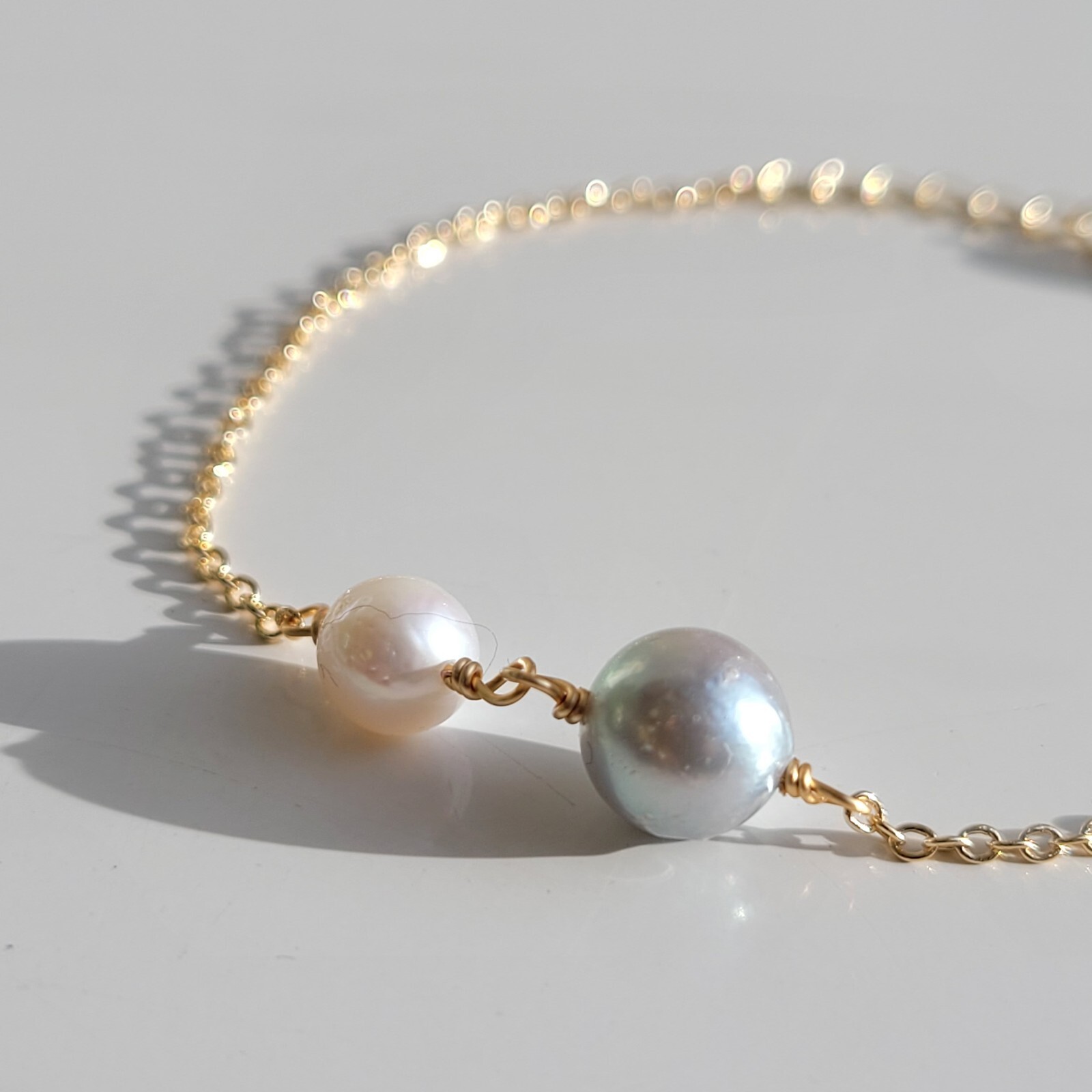 Bracelet argent pl or perle Akoya bleue grise du Japon eau de mer | Bijou fin en perles