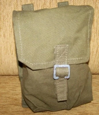 ANTIGUA Bolsa Polaca para 2 bolsas de granadas en cinturón 1943-1958 PACTO DE VARSOVIA Polonia Ejército BOLSA