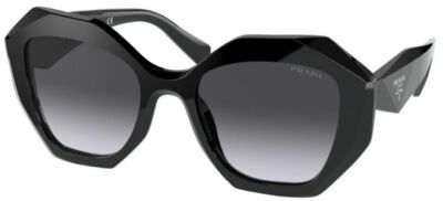 Prada SPR 541 Womens Black Metal Frame Dark Lens Luxury Rectangular Sunglasses Rectangular metal sunglasses PRADA SPR 54W col. matt black  main image 3