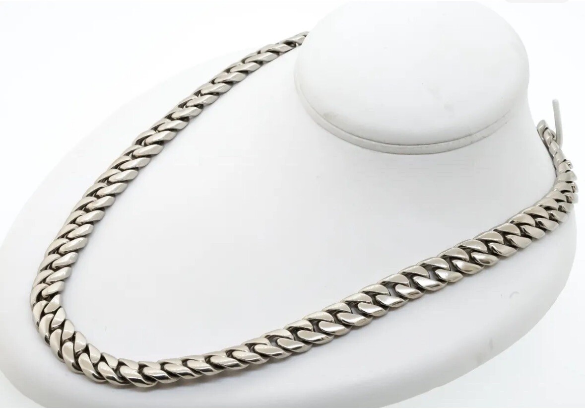 HEAVY SOLID  PLATINUM CUBAN LINK NECKLACE - image 3