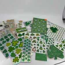 Vintage Huge Lot Foil Stickers St. Patrick's Day Amscam Dennison