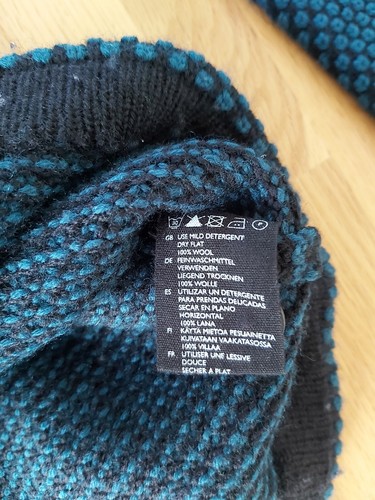 COS Damenstrickjacke Cardigan Wolle Gr. S schwarz-gruen gebr. w.Neu - Bild 4 von 5