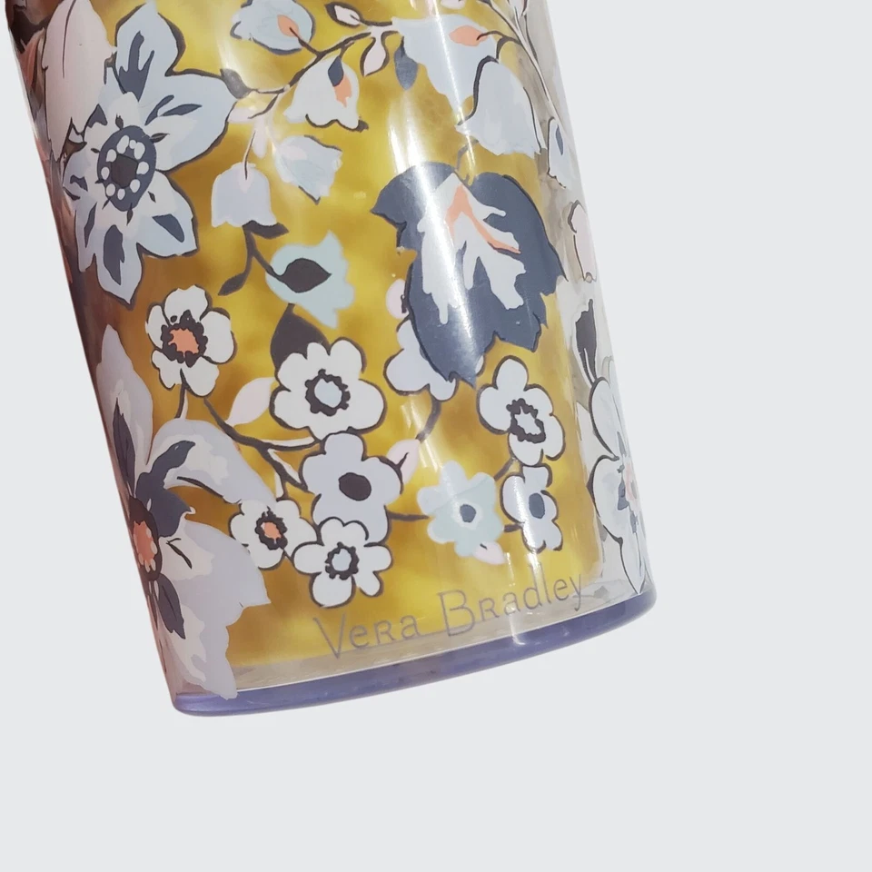 Vaso de viaje floral Vera Bradley con tapa 16 OZ libre de BPA "Sunny Garden" Foto 3 de 4