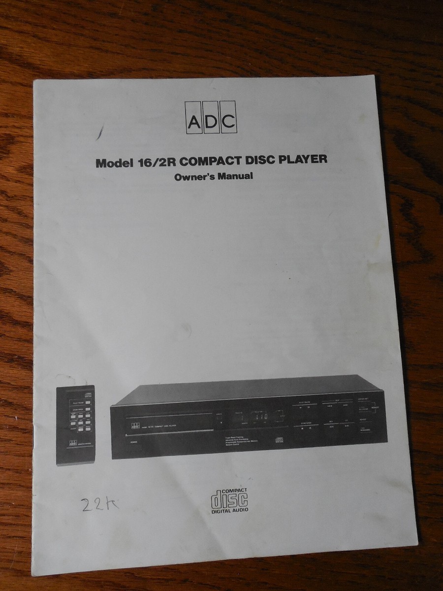 ADC Model 16/2R Compact Disc Player Service manual | eBay
