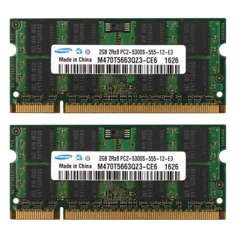4GB 2x 2GB PC2-5300S DDR2 667MHz CL5 For Apple MacBook  "Core 2 Duo"  2.13 13" - Image 3 of 4