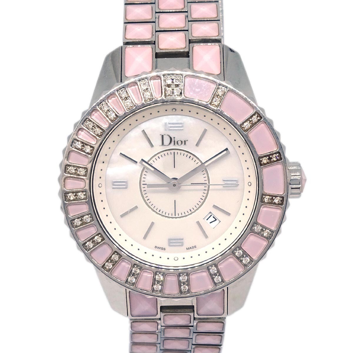 Christian Dior CD113110 Crystal Quartz Watch SS Diamond 134209 | eBay