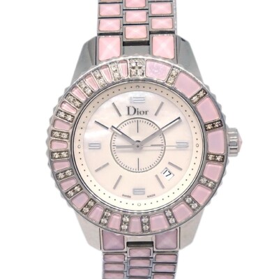 Christian Dior CD113110 Crystal Quartz Watch SS Diamond 134209 | eBay