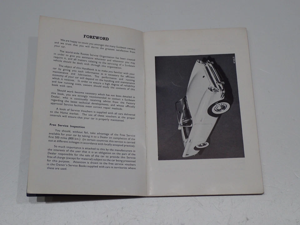SUNBEAM ALPINE OWNER'S HANDBOOK USO E MANUTENZIONE 1959 - Immagine 3 di 4