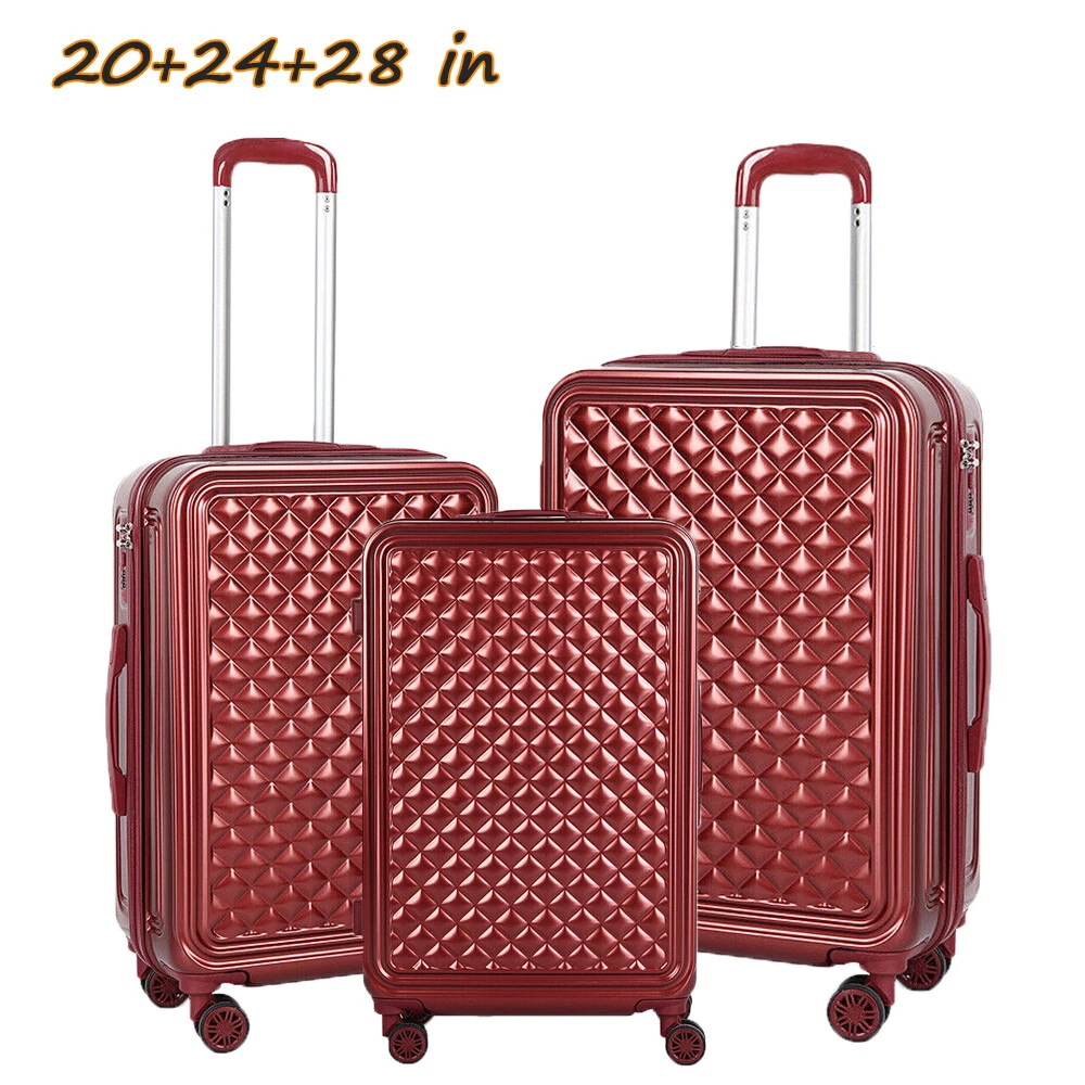 3Piece PC Hardside Suitcase Sets Travel Luggage w Spinner Wheels