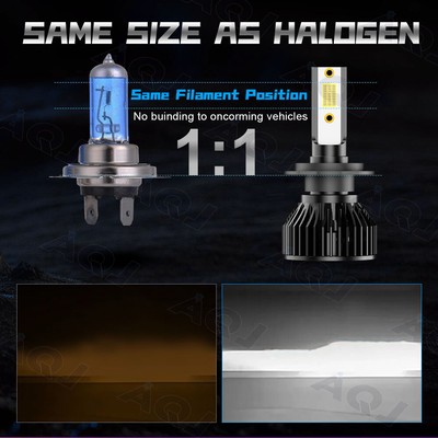2X H7 LED Headlight Bulbs Kit Super White High Or Low Beam 32000LM 6000K 120W