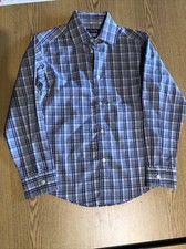 Chaps Boys LS Shirt 4 Gray Plaid Retail $34 (S-blk-51-7)